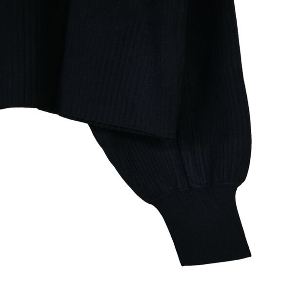 Good American Womens 3XL Rib Mock Neck Sweater in Black NEW - Picture 7 of 11